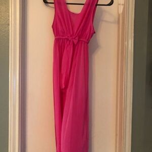 Hot Pink Sleeveless Maxi Dress